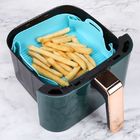 Reusable Kitchen Baking Tool Heatproof , Silicone Air Fryer Basket With Hand Clips