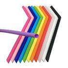 8.5mm Mouth Reusable Silicone Straws, Thick Silicone Non Plastic Straws With Cleaner Brush