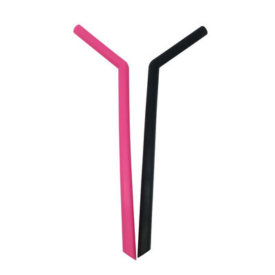8.5mm Mouth Reusable Silicone Straws, Thick Silicone Non Plastic Straws With Cleaner Brush