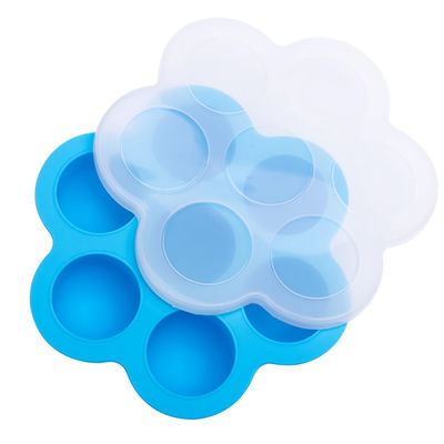 Egg Bites Mold Silicone Ice Trays Flower Shaped Plastic Cap Food Freezer Tray