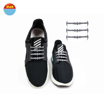 Easy To Handle Silicone Gifts Shoelaces No Tie Flat Custom Printed Logo