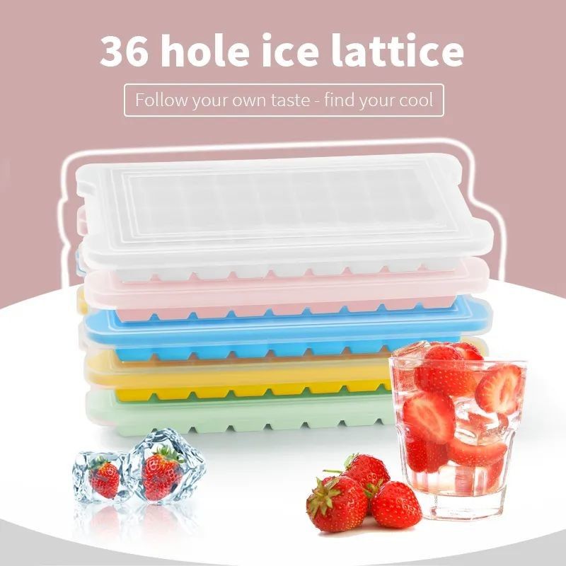 Cocktails Silicone Ice Cube Tray With Lid Multipurpose Durable