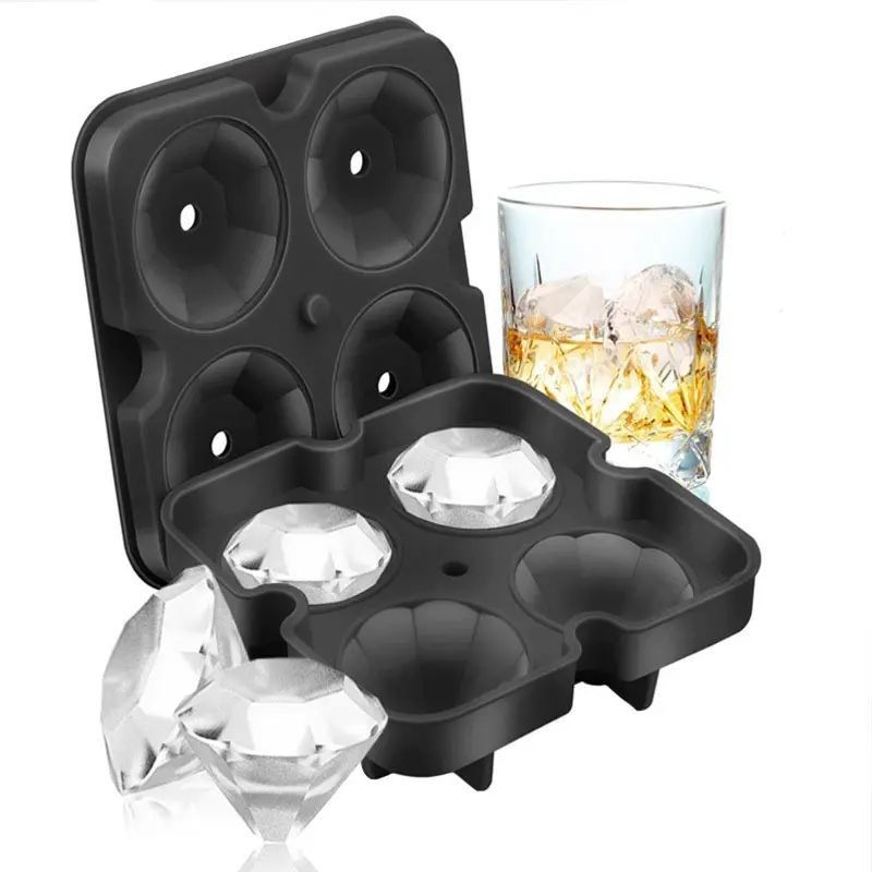 Portable Diamond Shaped Ice Cubes Mold Nontoxic Stackable Practical