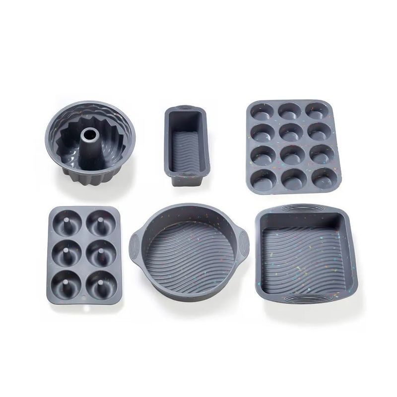 Heatproof Silicone Cake Mold Set Reusable Microwaveable For Baking