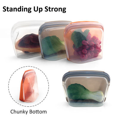 Food Storage Zip Lock Silicone Food Bags 1300 ML Reusable Eco Friendly