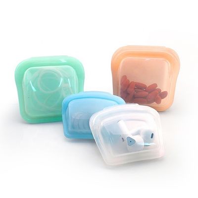 50ML/80 ML Food Grade Silicone Pill Bag Eco-Friendly And Reusable Silicone Food Bag For Food Storage Needs